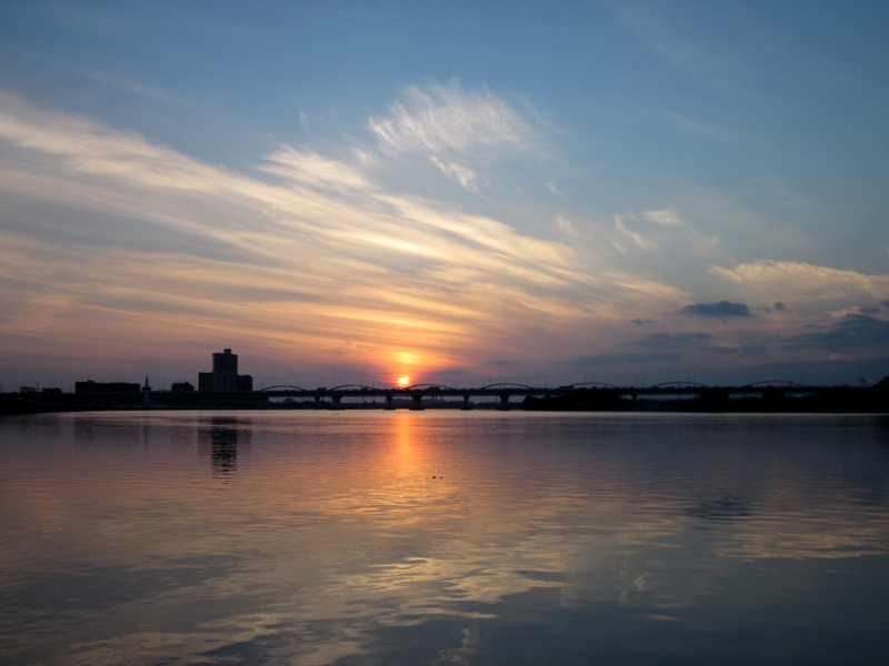 淀川 枚方大橋 夕景