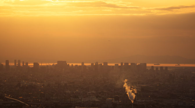 交野山山頂からの夕景