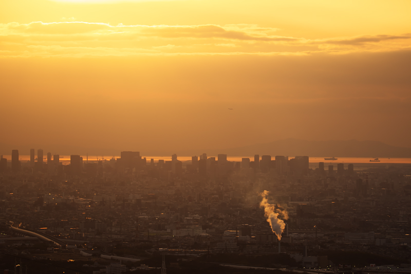 交野山山頂からの夕景